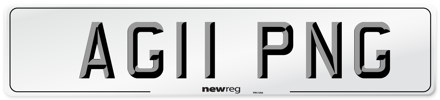 AG11 PNG Number Plate from New Reg